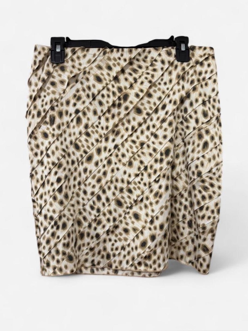Ann Taylor Leopard-Pattern Pleated Pencil Skirt
